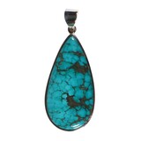 Zilveren hanger turkoois | druppel 4,5 x 2,3 cm Zilveren hanger turkoois | druppel 4,5 x 2,3 cm