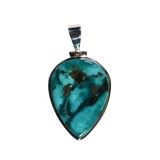Zilveren hanger turkoois | druppel 3,1 x 2,3 cm Zilveren hanger turkoois | druppel 3,1 x 2,3 cm