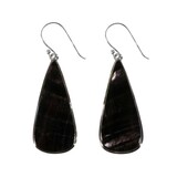 Zilveren oorbellen hyperstheen druppel 3,1 x 1,4 cm Zilveren oorbellen hyperstheen druppel 3,1 x 1,4 cm