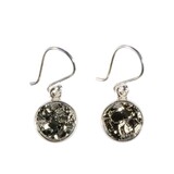 Zilveren oorbellen pyriet | rond 1 cm Zilveren oorbellen pyriet | rond 1 cm