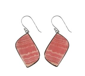 Zilveren oorbellen rhodochrosiet wave 2,2 x 1,3 cm Zilveren oorbellen rhodochrosiet wave 2,2 x 1,3 cm