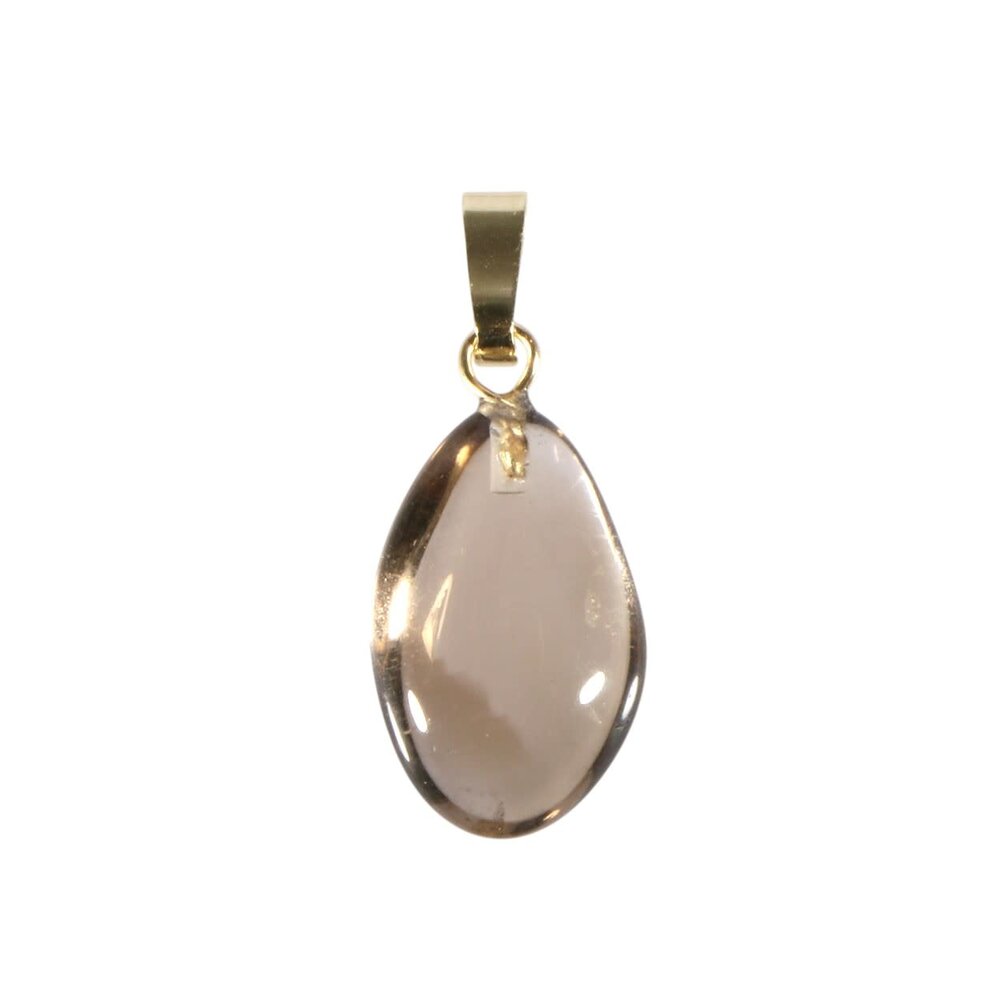 Citrien met rookkwarts (smoky citrien) hanger 14k gouden oogje Citrien met rookkwarts (smoky citrien) hanger 14k gouden oogje