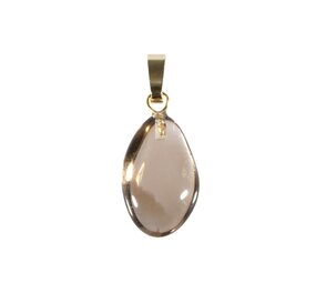 Citrien met rookkwarts (smoky citrien) hanger 14k gouden oogje Citrien met rookkwarts (smoky citrien) hanger 14k gouden oogje