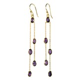 Gold filled oorbellen amethist | lang 5 stenen Gold filled oorbellen amethist | lang 5 stenen