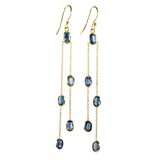 Gold filled oorbellen kyaniet | lang 5 stenen Gold filled oorbellen kyaniet | lang 5 stenen