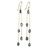 Gold filled oorbellen kyaniet | lang 5 stenen Gold filled oorbellen kyaniet | lang 5 stenen
