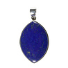 Zilveren hanger lapis lazuli | markies 3,6 x 2,4 cm Zilveren hanger lapis lazuli | markies 3,6 x 2,4 cm