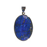 Zilveren hanger lapis lazuli | ovaal 3,3 x 2,3 cm Zilveren hanger lapis lazuli | ovaal 3,3 x 2,3 cm