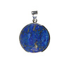Zilveren hanger lapis lazuli | rond 2,7 cm Zilveren hanger lapis lazuli | rond 2,7 cm