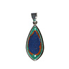 Zilveren hanger lapis lazuli met malachiet | druppel 3,2 x 1,5 cm Zilveren hanger lapis lazuli met malachiet | druppel 3,2 x 1,5 cm