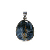 Zilveren hanger pietersiet (blauw) | ovaal 2,5 x 2,1 cm Zilveren hanger pietersiet (blauw) | ovaal 2,5 x 2,1 cm