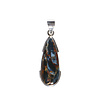 Zilveren hanger pietersiet (blauw) | druppel 3 x 1,2 cm Zilveren hanger pietersiet (blauw) | druppel 3 x 1,2 cm