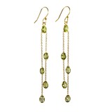 Gold filled oorbellen peridoot | lang 5 stenen Gold filled oorbellen peridoot | lang 5 stenen