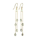 Gold filled oorbellen topaas (blauw) | lang 5 stenen Gold filled oorbellen topaas (blauw) | lang 5 stenen