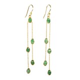 Gold filled oorbellen smaragd | lang 5 stenen Gold filled oorbellen smaragd | lang 5 stenen