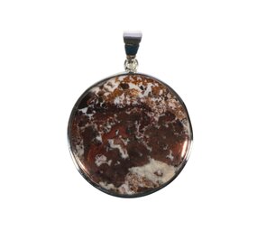 Zilveren hanger koper met dolomiet | rond 3,2 cm Zilveren hanger koper met dolomiet | rond 3,2 cm