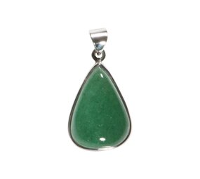 Zilveren hanger aventurijn | druppel 2,6 x 1,9 cm