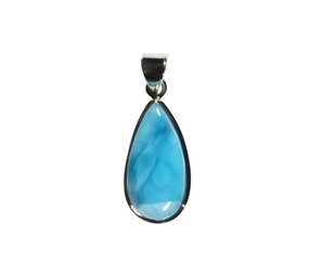 Zilveren hanger larimar | druppel 2,4 x 1,2 cm Zilveren hanger larimar | druppel 2,4 x 1,2 cm