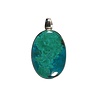 Zilveren hanger chrysocolla | ovaal 2,9 x 2,0 cm Zilveren hanger chrysocolla | ovaal 2,9 x 2,0 cm