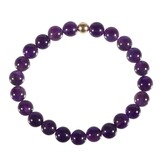 Amethist armband met 14k gouden kraal | 8 mm Amethist armband met 14k gouden kraal | 8 mm