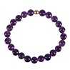 Amethist armband met 14k gouden kraal | 8 mm Amethist armband met 14k gouden kraal | 8 mm