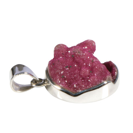 Zilveren hanger calciet (cobalto) | rond ruw 2 cm Zilveren hanger calciet (cobalto) | rond ruw 2 cm