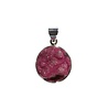 Zilveren hanger calciet (cobalto) | rond ruw 2 cm Zilveren hanger calciet (cobalto) | rond ruw 2 cm