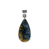 Zilveren hanger pietersiet (blauw) | druppel gezet 2,7 x 1,4 cm Zilveren hanger pietersiet (blauw) | druppel gezet 2,7 x 1,4 cm