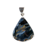 Zilveren hanger pietersiet (blauw) | druppel gezet 3 x 2,7 cm Zilveren hanger pietersiet (blauw) | druppel gezet 3 x 2,7 cm