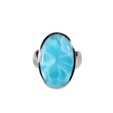 Zilveren ring larimar maat 16 1/2 | ovaal 2,1 x 1,3 cm