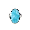 Zilveren ring larimar maat 16 1/2 | ovaal 2,1 x 1,3 cm Zilveren ring larimar maat 16 1/2 | ovaal 2,1 x 1,3 cm