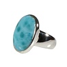Zilveren ring larimar maat 17 1/2 | ovaal 2 x 1,4 cm Zilveren ring larimar maat 17 1/2 | ovaal 2 x 1,4 cm