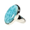 Zilveren ring larimar maat 18 | ovaal 2,7 x 2,1 cm Zilveren ring larimar maat 18 | ovaal 2,7 x 2,1 cm