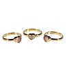 Vergulde ring rozenkwarts maat 17 | hartje 7 x 7 mm Vergulde ring rozenkwarts maat 17 | hartje 7 x 7 mm