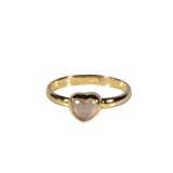 Vergulde ring rozenkwarts maat 19 | hartje 7 x 7 mm Vergulde ring rozenkwarts maat 19 | hartje 7 x 7 mm