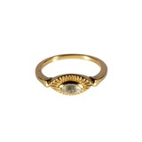 Vergulde ring aquamarijn (licht blauw) maat 18 | markies 6 x 3 mm Vergulde ring aquamarijn (licht blauw) maat 18 | markies 6 x 3 mm