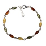 Zilveren armband barnsteen markies 8 x 4 mm 3 kleuren Zilveren armband barnsteen markies 8 x 4 mm 3 kleuren