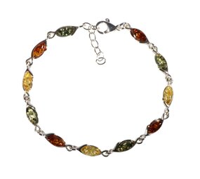 Zilveren armband barnsteen markies 8 x 4 mm 3 kleuren Zilveren armband barnsteen markies 8 x 4 mm 3 kleuren