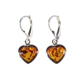 Zilveren oorbellen barnsteen druppel Zilveren oorbellen barnsteen druppel