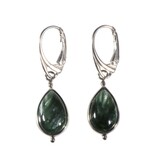 Zilveren oorbellen serafiniet | druppel 1,6 x 1 cm