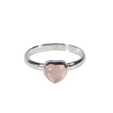 Zilveren ring rozenkwarts maat 19 | hartje 7 x 7 mm Zilveren ring rozenkwarts maat 19 | hartje 7 x 7 mm