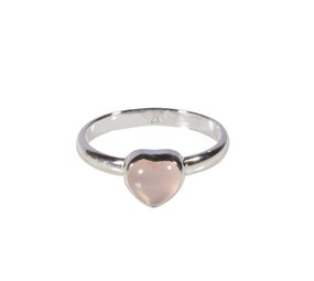 Zilveren ring rozenkwarts maat 19 | hartje 7 x 7 mm Zilveren ring rozenkwarts maat 19 | hartje 7 x 7 mm