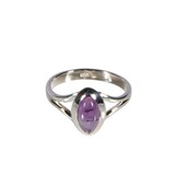 Zilveren ring amethist maat 18 | markies 1 x 0,5 cm Zilveren ring amethist maat 18 | markies 1 x 0,5 cm