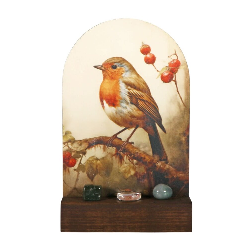 AAltaartje "Geluk & Voorspoed" roodborstje met edelstenen