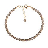 Rookkwarts gold filled armband 4 mm facet | op draad Rookkwarts gold filled armband 4 mm facet | op draad