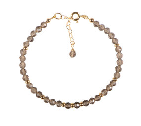 Rookkwarts gold filled armband | 4 mm facet