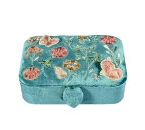 Tarot- of sieradendoos blauw bloemen en vlinders Tarot- of sieradendoos blauw bloemen en vlinders