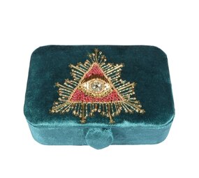 Tarot- of sieradendoos petrol tarot oog Tarot- of sieradendoos petrol tarot oog