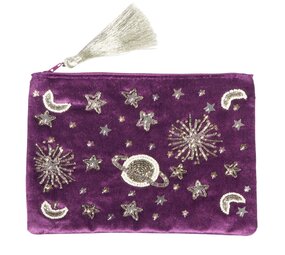 Fluwelen etui paars maan en sterren Fluwelen etui paars maan en sterren