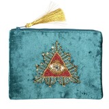 Fluwelen etui petrol tarot oog Fluwelen etui petrol tarot oog